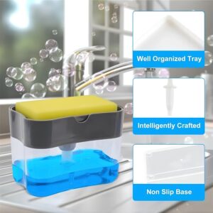 2-in-1 Soap Dispenser Pump And Sponge Caddy For Soap Dish And Clean Sponge Bathroom Dispenser Appliance For Kitchen Bathroom
