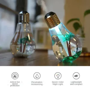 Bulb Shape Ultrasonic LED Night & Air Humidifier