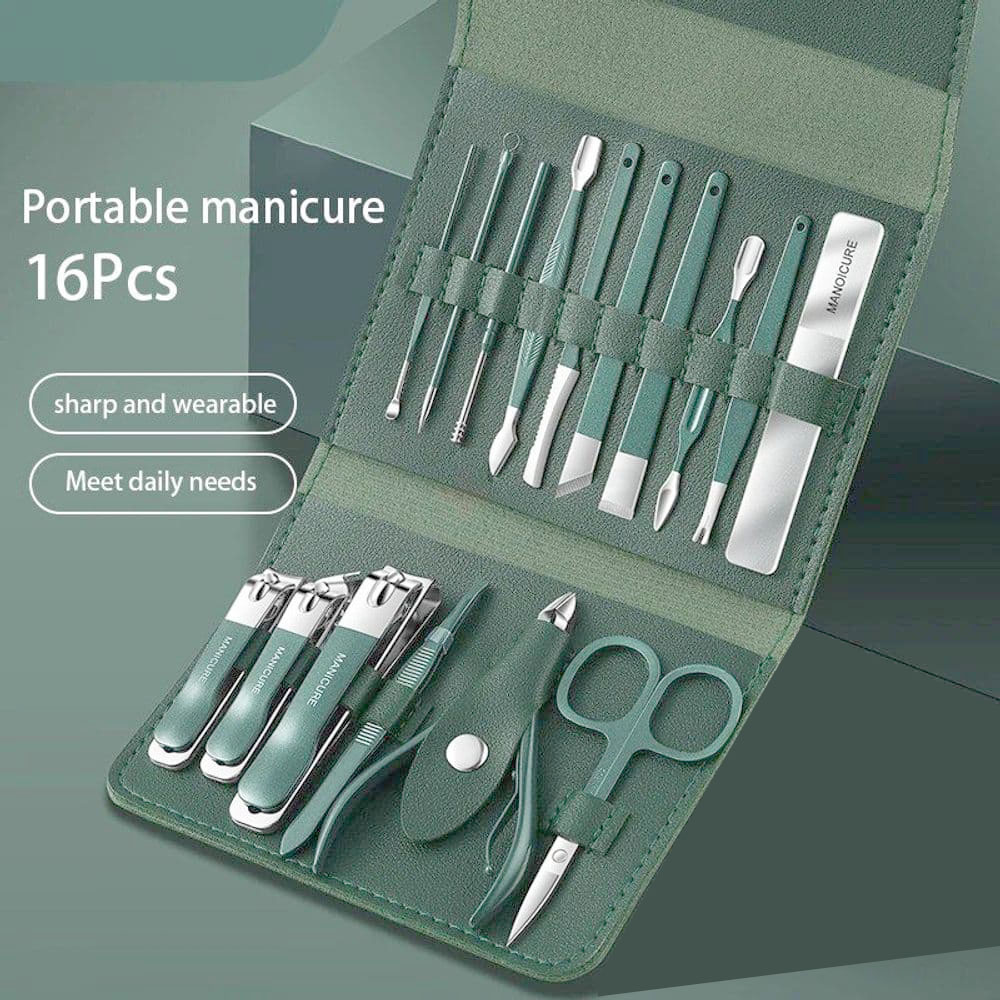 16 Pcs Stainless Steel Portable Nail Clipper Set Professional Pedicure Kit Beauty Manicure Set - Image 5