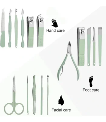 16 Pcs Stainless Steel Portable Nail Clipper Set Professional Pedicure Kit Beauty Manicure Set
