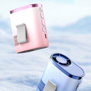 Portable Waist Clip Fan 100-Speed Strong Wind USB Rechargeable LED Digital Display Neck Hanging Fan Long-lasting Battery Life Model